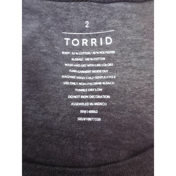 Torrid Graphic Baseball Style Tee Shirt Gray Yellow "Sarcastic" Women's 2 - 2X - Picture 3 of 4